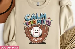 Calm Your Mitts PNG, Baseball Mama Sublimation PNG Product Image 2