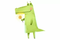 of funny crocodiles. Crocodiles celebrated a Birthday Product Image 2