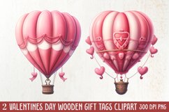 Retro Valentine Watercolor Clipart, Pink Valentine Product Image 1