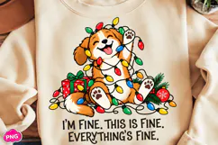 I'm Fine PNG, Christmas Sublimation Design, Funny Dog PNG Product Image 1