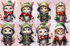 Cute Cat Christmas Sublimation Bundle, Cat Christmas Clipart Product Image 2