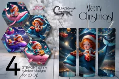 Christmas Fairy tale | 4 Skinny Tumbler Sublimation Designs Product Image 1