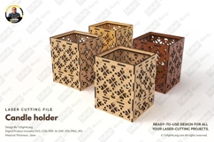 Modern Candle Holder Laser Cut Design Files, SVG Product Image 1