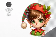 Christmas clipart, Christmas elf clipart, Elf clipart Product Image 1