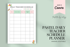 Pastel Daily Teacher Schedule Planner Template for Canva Product Image 1