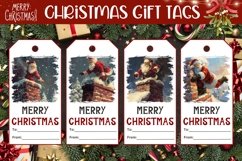 Christmas Village Gift Tags, Santa Claus Gift Tag Designs Product Image 1