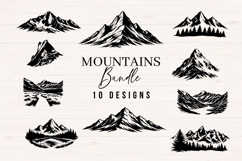 Mountain SVG Bundle - 10 Hand Drawn Mountain Designs Product Image 1