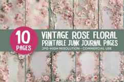 Vintage Rose Floral Junk Journal Pages Product Image 1