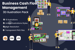 Business Cash Flow Management 3D Illustration Pack Product Image 1