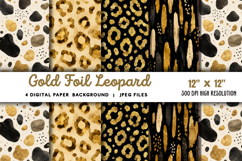 Gold Foil Leopard Background JPG Product Image 1