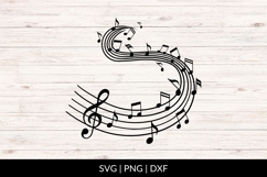 Hand Drawn Swirling Music Notes SVG Product Image 1