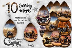 Steampunk Motorcycle | Teardrop earring sublimation designs Product Image 1