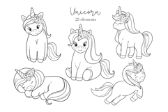 Unicorns SVG PNG, Coloring Pages Product Image 2