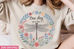One day at a time PNG, Retro Dragonfly Sublimation PNG Product Image 2