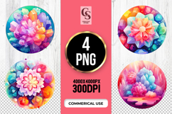 Vibrant crystal flower Clipart Sublimation PNG Product Image 1