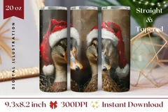 Christmas Ducks Tumbler Wrap, Christmas Tumbler Sublimation Product Image 1