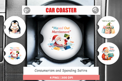 Car Coaster Consumerism and Spending Satire Quotes Product Image 1