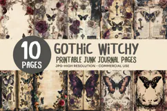 Butterfly Gothic Junk Journal Pages Product Image 1
