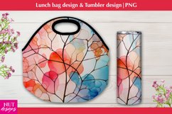 Leaves art Lunch bag design, Floral Alcohol art sublimation Product Image 1