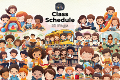 Cute Kids Classroom Schedules Clipart Bundle Product Image 1