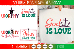 4 Christmas SVG Designs, Christmas SVG Cut file design Product Image 1