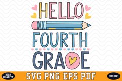Hello Fourth Grade SVG | Quotes | SVG Cut files Product Image 1