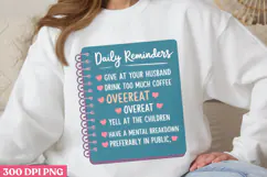 Daily Reminde PNG, Daily Reminder Sublimation PNG Product Image 1