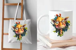 Cute giraffe t-shirt sublimation print design png Product Image 3