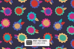 Bright Folk Flowers Pattern Product Image 1
