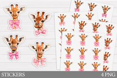 Cute Giraffe Sticker Design. Funny Giraffe Sticker Printable Product Image 1