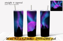 Purple glow design,Northern Lights Tumbler Sublimation Wrap Product Image 1