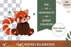 Red Panda Illustration, Cute Red Panda PNG, Cartoon Panda Product Image 1