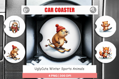 Winter Sports Animals Car Coaster Product Image 1