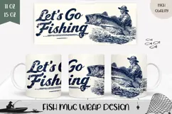 Let's Go Fishing Mug Wrap, Dad Mug, Fisherman Coffee Mug Product Image 1