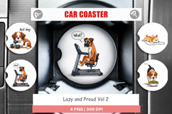 Anti-Fitness Dog Car Coaster Product Image 1