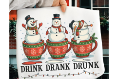 Drink Drank Drunk Christmas Wine PNG, Merry Christmas PNG Product Image 1