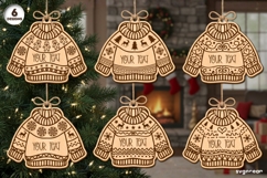 Christmas Sweater Ornaments SVG Bundle | Laser Cut | SVG Product Image 1