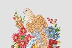 Hawk Vintage Cross Stitch Pattern with Flowers Product Image 8