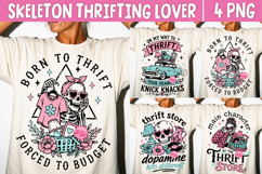 Thrifting Skeleton PNG, Funny Thrift Store Lover Retro Product Image 1