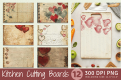 Vintage Hearts Junk Journal Cutting Boards sublimation Desig Product Image 1