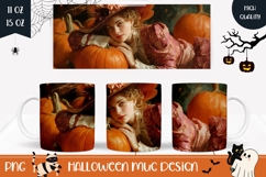 Halloween Pumpkins Mug Design, Halloween Witch Mug Wrap Product Image 1