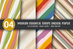 Modern Colorful Stripe Digital Paper Product Image 1