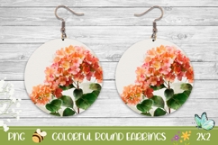 Watercolor Hydrangea Earrings Sublimation Design Product Image 1