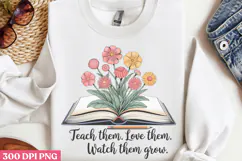 Teacher Watch Them Grow PNG, Retro Teacher Sublimation PNG Product Image 2