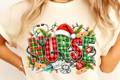 Christmas Nurse PNG, Retro Holiday Medical Sublimation Product Image 2