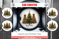 Leopard Christmas Trees Car Coaster Product Image 1