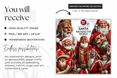 Santa Clipart, Christmas clipart, Santa around the world Product Image 2