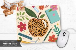 Funky Leopard Spotted Apple Stationery and Floral Mouse Pad Product Image 1