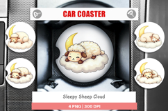 Car Coaster Sleepy Sheep Cloud Product Image 1