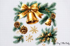 Golden Christmas Decor Clipart PNG Product Image 1